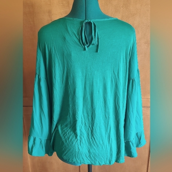 NWT Ann Taylor LOFT Oversized Long Sleeve Top Emerald Green, Medium - Picture 3 of 7